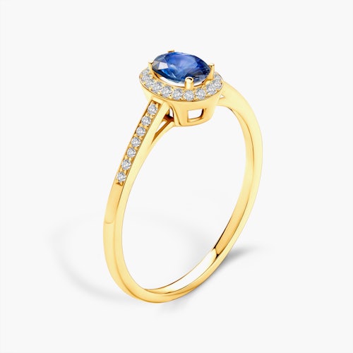 Pierścionek Heart of the Ocean: złoty, niebieski szafir